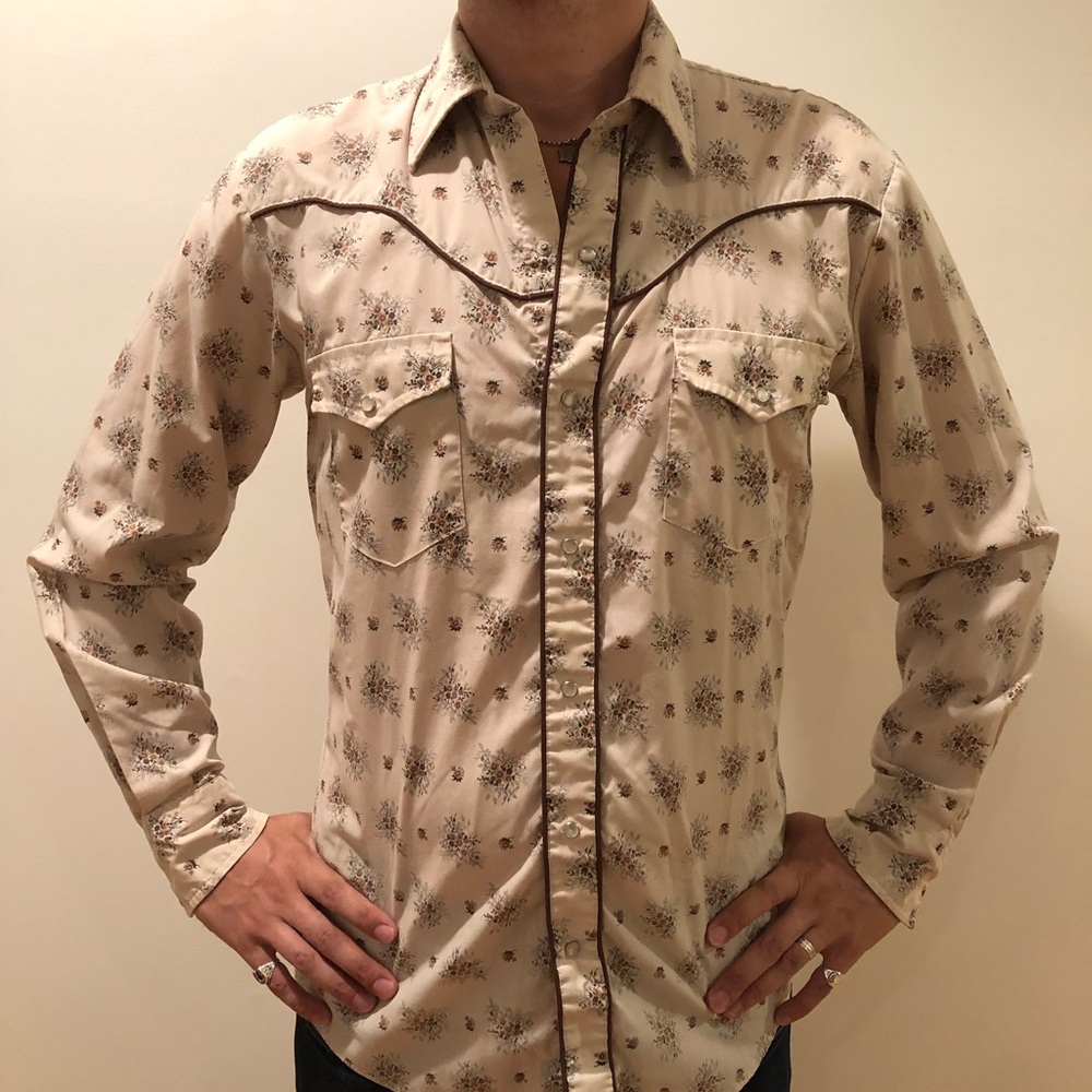 Vintage PJ Western Wear Pearl Snap Floral Shirt